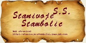 Stanivoje Stambolić vizit kartica
